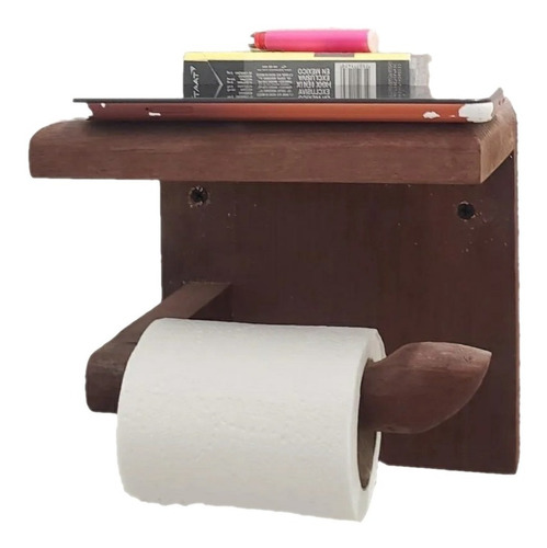 Portarrollo De Papel Higienico Para Baño Base Madera