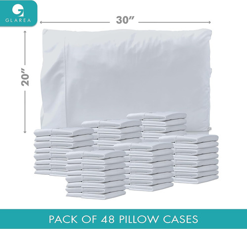 48 Pack Funda De Almohada Queen Cierre De Sobre Microfibra