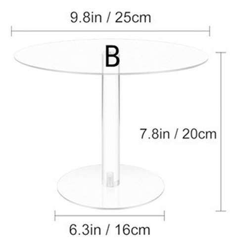Soporte Acrílico Para Tartas N, Redondos, Para Mesa De Postr