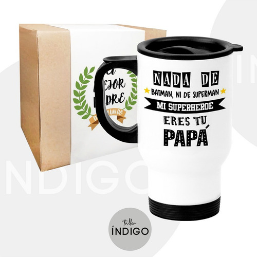 Termo Día Del Padre Papá Tapa Y Oreja Personalizado