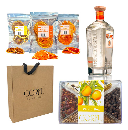 Kit Regalo Heredero Gin Botanicos Corfu + Citricos