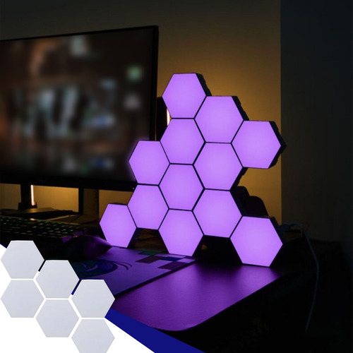 C Night Light 6 - Painel Rgb De Lâmpada De Parede Hexagonal