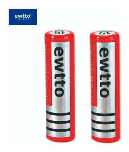 Pack 2 Baterias 18650 Recargable 4.2v 3500mah Lithium Ewtto 