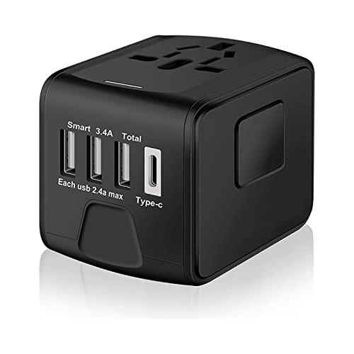 Adaptador De Corriente Universal Viaje Internacional Pu...