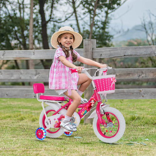 Bicicleta Para Niños Y Niñas De 12 Pulgadasruedas De Apoyo Color Rosa