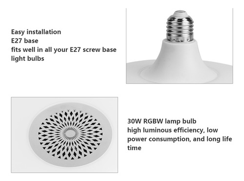 Reproductor De Música Con Altavoz Con Bombilla Led Rgbw Para