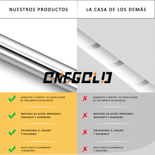 Popote Acero Inoxidable Plata 20 Oz Curvo Recto Ecológicos F Plateado