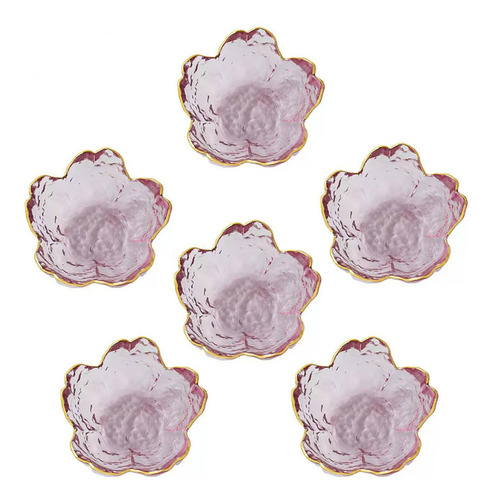 6 Mini Cuencos De Cristal Con Forma De Flor