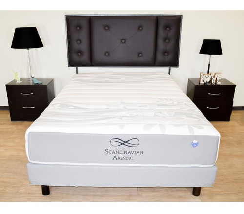 Colchón Spring Air Skandinavian Para Cama Queen Size Color Gris