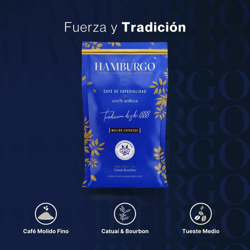Café Espresso Molido Especialidad Finca Hamburgo 18pz 454g