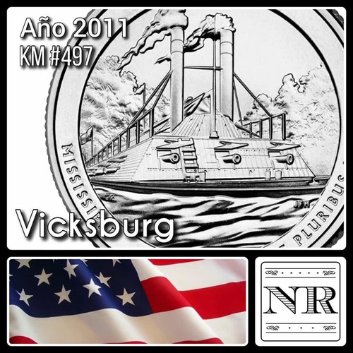 Imagen 1 de 5 de Estados Unidos - 25 Cents - Año 2011 - Parques - Vicksburg