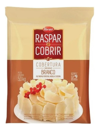 Cobertura Chocolate Branco Raspar E Cobrir Barra 5kg Harald