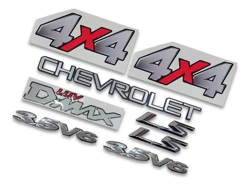 Kit Emblemas Chevrolet Luv Dmax 3.5 V6 Ls+ 4x4 Calcomanía 