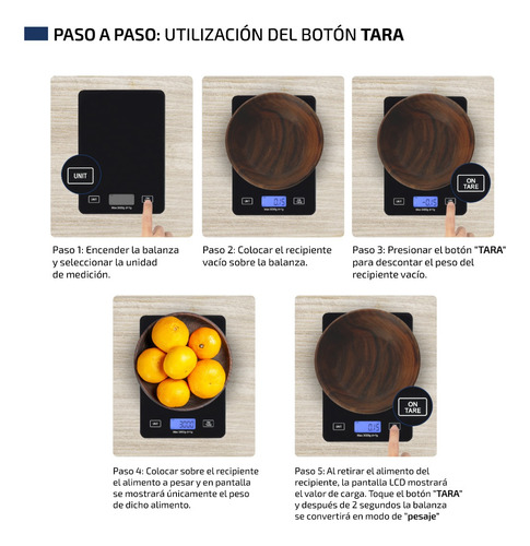Balanza Digital Cocina Alimentos 5kg Alta Precision Femmto Color Negro