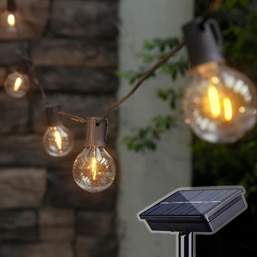 All Fortune Solar Outdoor String Lights, 15ft G50 Patio Ligh