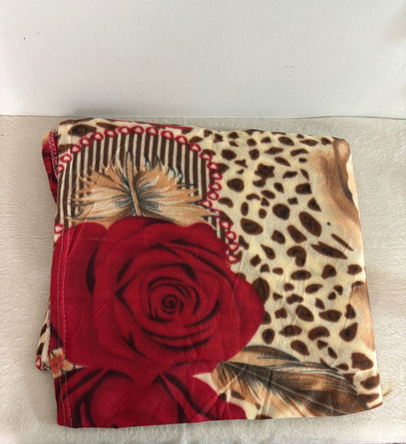 Sábana Plana Estampada 2 Plazas 200 Cm De Polar Rojo Animal Print