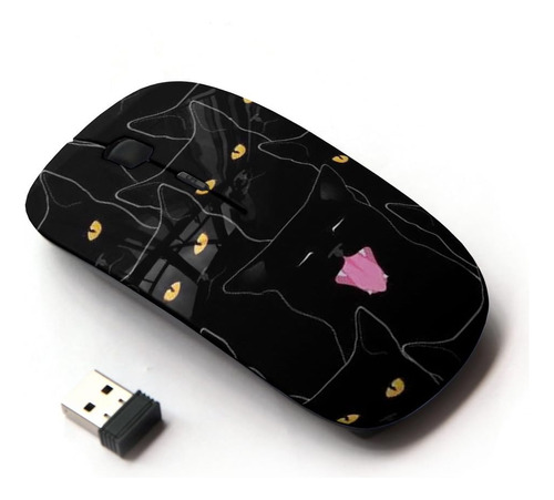 Mouse Koolmouse, Diseno De Gatos Negros/inalambrico