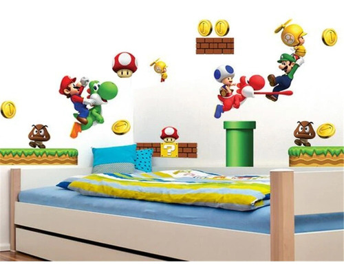 Pegatinas De Mario Bros Decoración De Pared Muebles Mod C