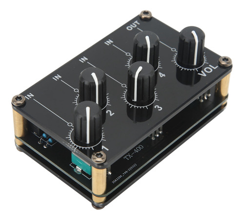 Consola De Mini Placa De Sonido Portátil Con 4 Entradas Y 1