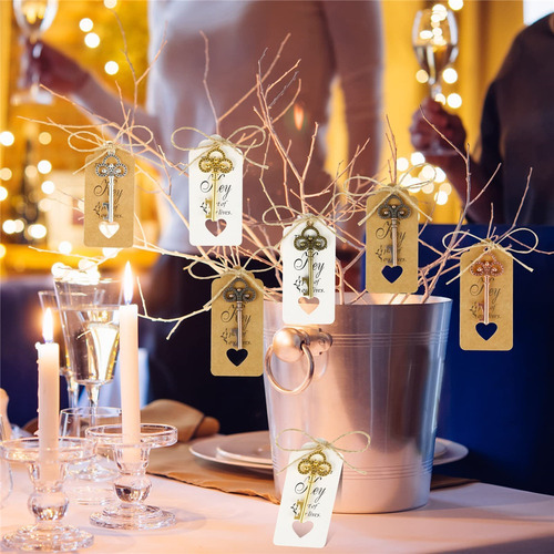 50 Pzs Destapador De Llave Vintage Para Fiestas Boda