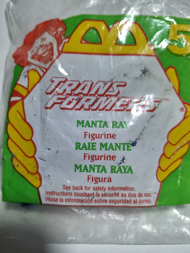 Juguete Mcdonald's Transformers Manta Raya Año 1995 (Usado)