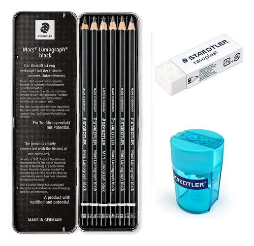 Lápiz De Plomo Staedtler Mars Lugraph Black Artist De Madera