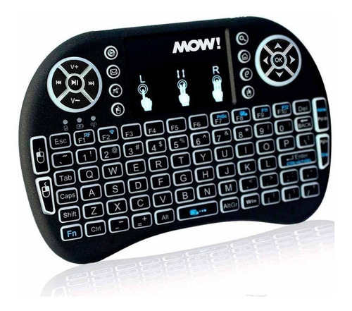 Mini Teclado Wireles Retroiluminado Para Smart Tv Box Tv Ps3 Color del teclado Negro Idioma Español España