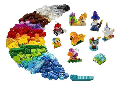 Imagem 1 de 8 de Blocos de montar  Lego Classic Creative transparent bricks 500 peças  em  caixa