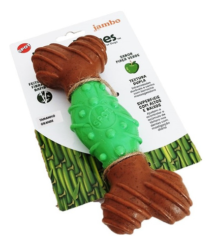 Brinquedo Mordedor Para Cachorro Osso Bambone G Maçã Verde