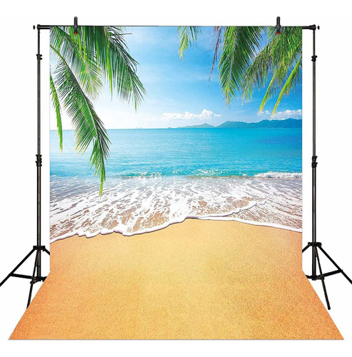 Allenjoy Fondo De Playa Tropical De 4.9 X 8.9 Ft, Hojas De P