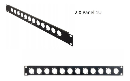 2x Panel 19 Empotrar En Rack 1u Para Xlr, Speakon, Powercon