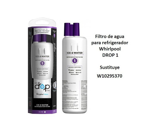 Filtro Agua Refrigerador W10295370 Whirlpool Drop1 Morado