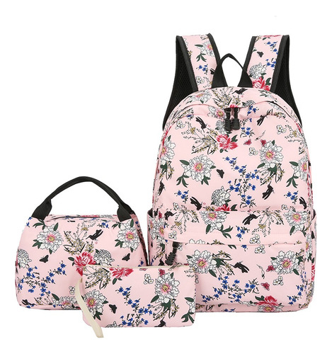 Conjunto De Mochila De Tres Piezas - Mochila Japonesa Floral