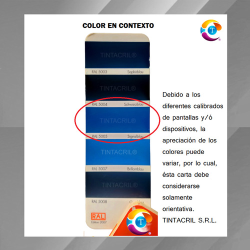Pintura Epoxi Ral 5005 Kit X 4.5 Lts. Azul Señales Brillante