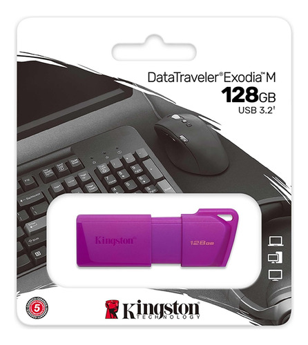 Pendrive Usb 3.2 128gb kingston flash Drive gen 2 Violeta