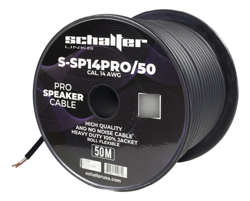 Cable Pro Speaker Bocina Polarizado Calibre 14 50 Mts 