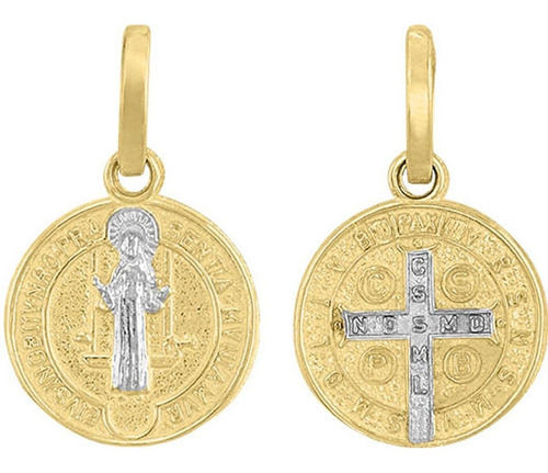 Medalla Mini San Benito En Oro De 10 K + Obsequio + Envio