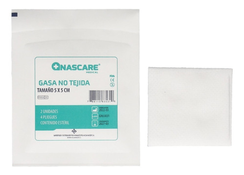 Gasa no tejida NASCARE Caja x 50 unidades de 5 x 5 CM de 5cm x 5cm