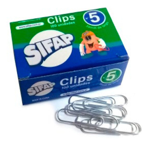 Clips Metalicos Nro 5 40mm 10cajasx100 Unidades (1000 Clips)