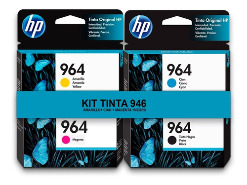 Kit Tinta Hp 964 Negro + Magenta + Cian + Amarillo -original