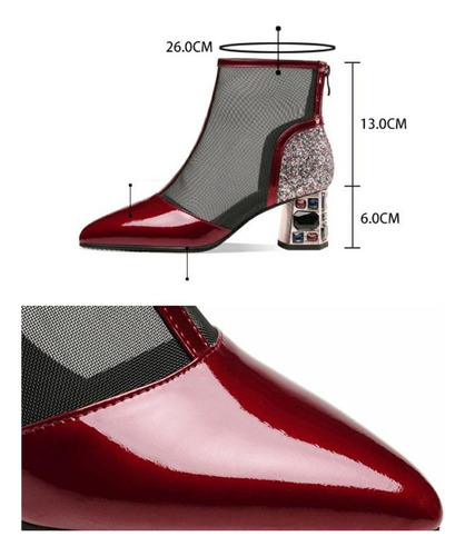 Bota Cool Boot De Malla Con Tacón Grueso Y Punta De Nueva