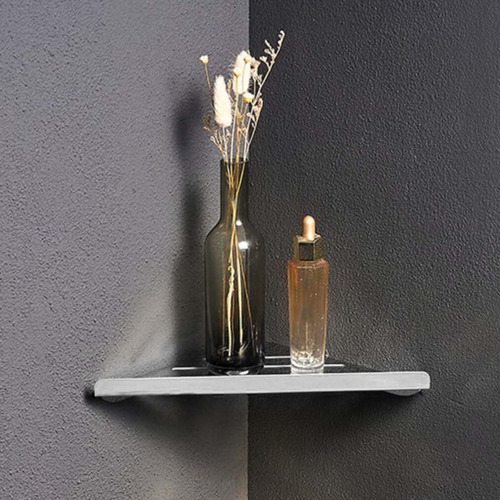 . Baño Triangular Ducha Estante Esquina Baño Plata