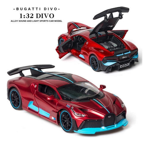 Bugatti Divo Miniatura Metal Autos Con Luces Y Sonido 1:32