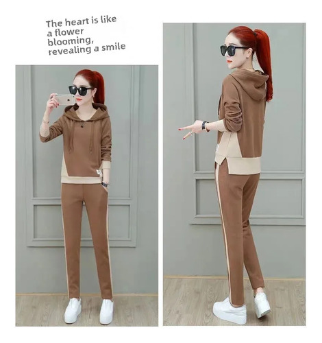 Conjunto Casual De Sudadera Con Capucha Y Pantalones Para Mu