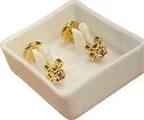 Comprar Luí Aros Tic Abridor Enchapado Oro Flor Rosa Caravanas