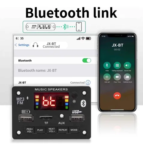Modulo Módulo Mp3 Bluetooth 5.0 Amplificador 2x40w Radio Fm