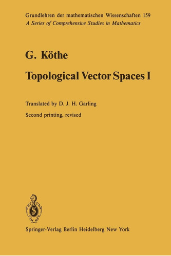 Livro Topological Vector Spaces I - Garling, D.j H. (tradutor) [1983]