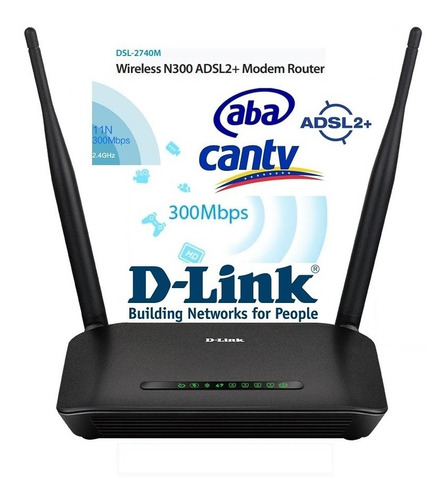 Modem Wifi Router 300 Mbps Dsl-2740m Dlink Adsl2+ Cantv Aba