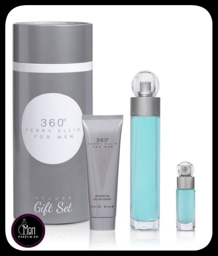 Perfume Perry Ellis 360 Caballeros. Estuche 3 Piezas