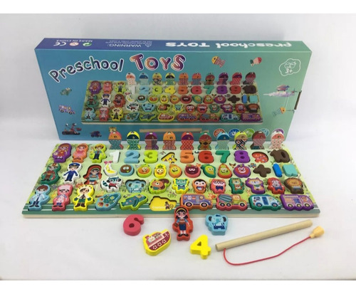 Tablero Montessori Fichas Y Figuras Encajables Didáctico